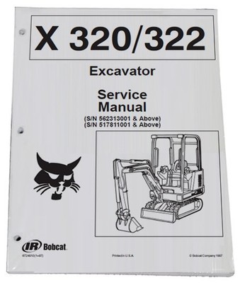 Bobcat 320, 322 Compact Excavator Service Manual Shop Repair Book 3 PN # 6724910