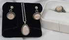 vtg Sterling Silver Native American Carl Begay MOP Earrings Ring Necklace Set