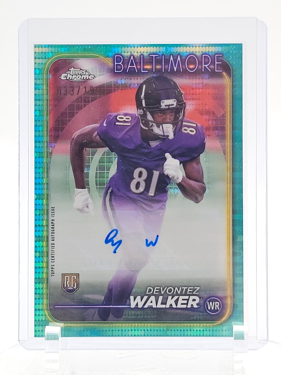 Devontez Walker Topps Chrome Rookie Autographs Variations #RADWA Aqua Sonar
