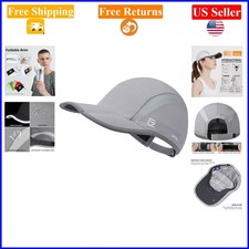 Unisex Reflective Folding Outdoor Hat Sun Protection UPF 50 Light Grey