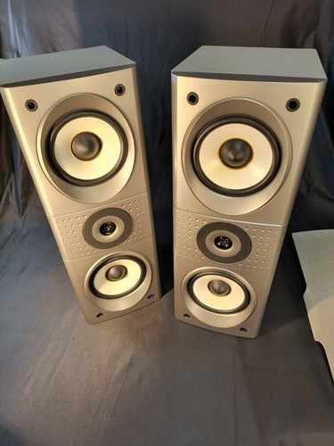 Pair of Onkyo SKF-540F Speakers Left and Right 130W 8Ω Silver TESTED CHECK PICS - Picture 3 of 24