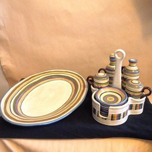 Table Tops Gallery Los Colores Platter and Condiment caddy