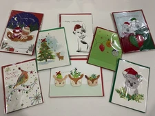 NEW Papyrus Lot of 8 Christmas Greeting Cards 3D Embellished Mixed Assortment