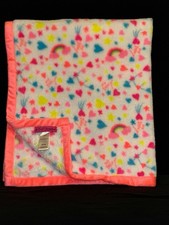 HTF Betsey Johnson Neon Hearts Rainbows Baby Blanket 2019