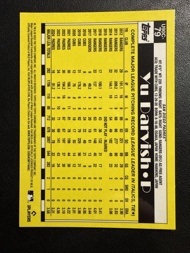2025 Topps Update - 1989 Topps Chrome Silver Pack Yu Darvish #79 Purple  /75 - Picture 2 of 2