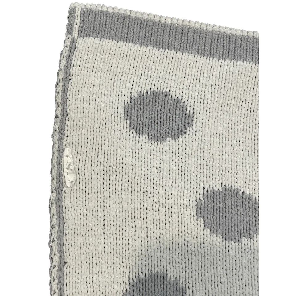 COCALO Gris Blanco Lunares Chenilla Bebé Manta Reversible Seguridad Lovey Foto 4 de 4