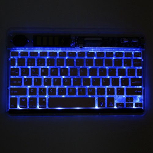 10in Transparent Wireless BT Keyboard Multi Device Connect Backlight Ultra Th FY - Bild 5 von 33