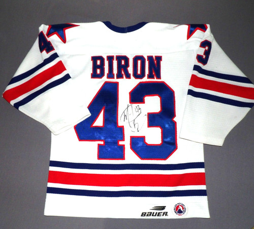 Rochester Americans Martin Biron Sewn Autograph Signed BAUER Jersey Youth L/XL