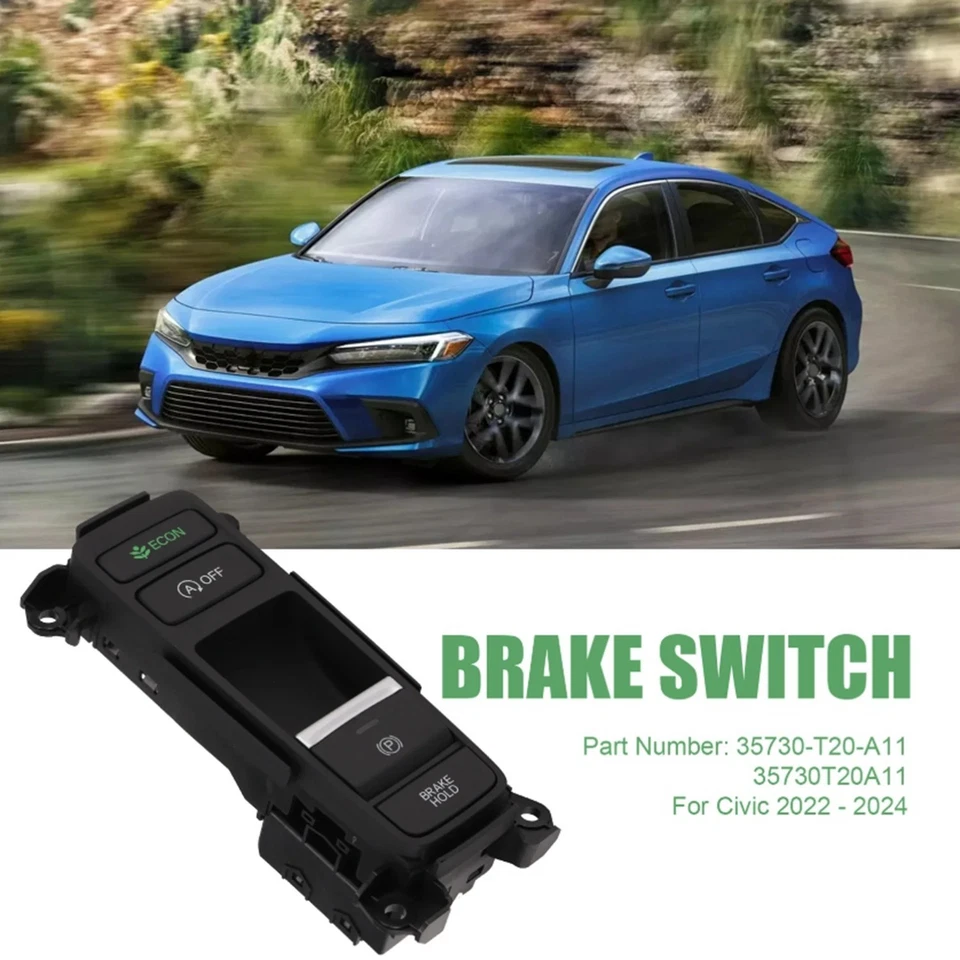 Brake Switch For Honda Civic 2022-2024 35730-T20-A11 Replacement Black Plastic - Image 2 of 4
