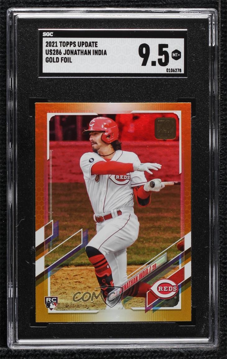2021 Topps Update Gold Foil Jonathan India #US286 SGC 9.5 Mint+ Rookie RC 01mu