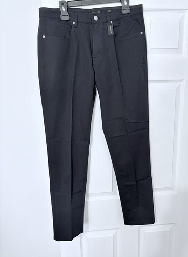 Massimo Dutti Men's Lightweight Cotton 5-Pocket Pants Trousers 32X29 Black