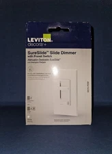 Leviton Decora+ SureSlide Slide Dimmer with Preset Switch 6674-P0W New!
