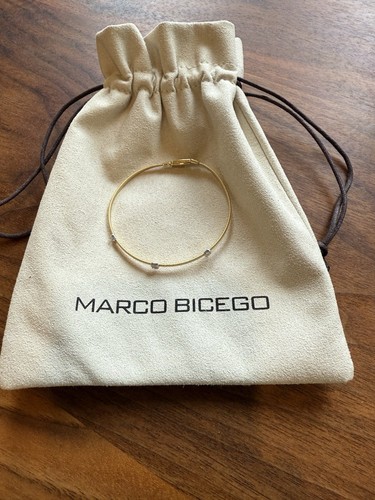 Marco Bicego Masai 18kt Yellow Gold and Diamond Station Flat 7" Bracelet