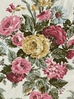 Vtg Waverly Bonded Fabric "Georgetown Flowers" 2.75+ yds 47” W Pink Gold Floral