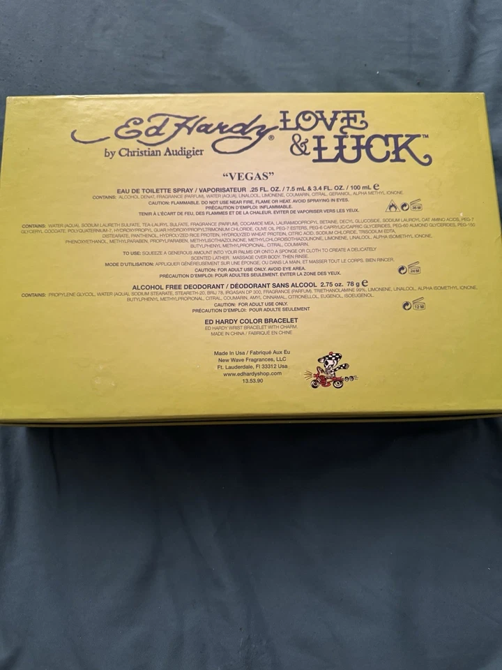 Juego de 5 piezas Ed Hardy Love Luck de Christian Audigier para hombre 3,4 oz EDT NUEVO Foto 3 de 3