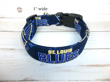 ST LOUIS BLUES 2 Terri's Dog Collar custom made adjustable with NHL fabric