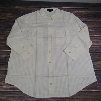 Sanctuary NEW Womens Plus 3X Ivory White Button Up Shirt NWT Summer