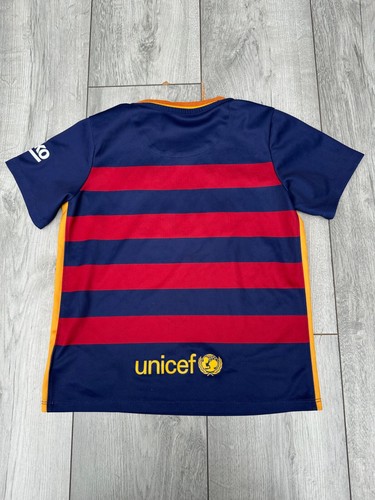 Barcelona FC 2015 2016 Home Shirt | Nike Kit | Child 6-7 Years | Football Top - Picture 9 of 9