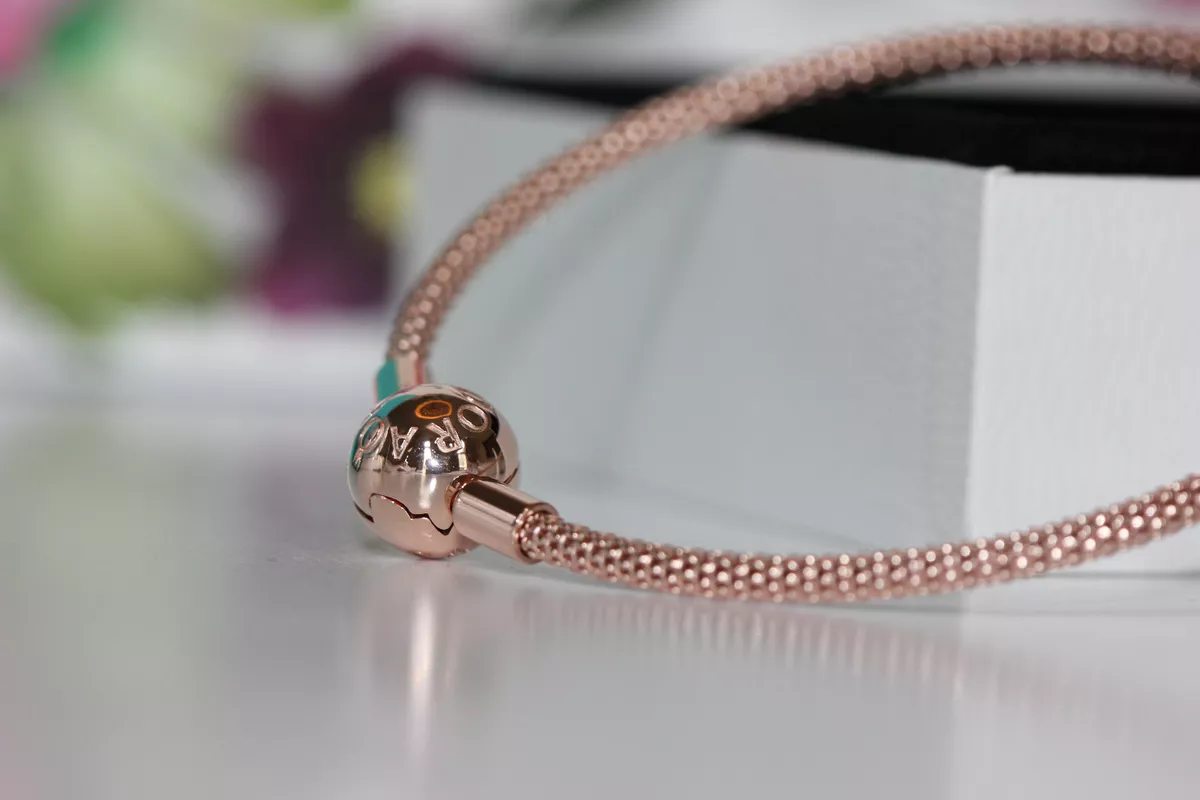 Pandora rose gold shop mesh bracelet