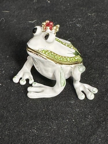 decorative trinket box/paper holder emerald green princess frog Miniature 3” - 第 2/8 張圖片