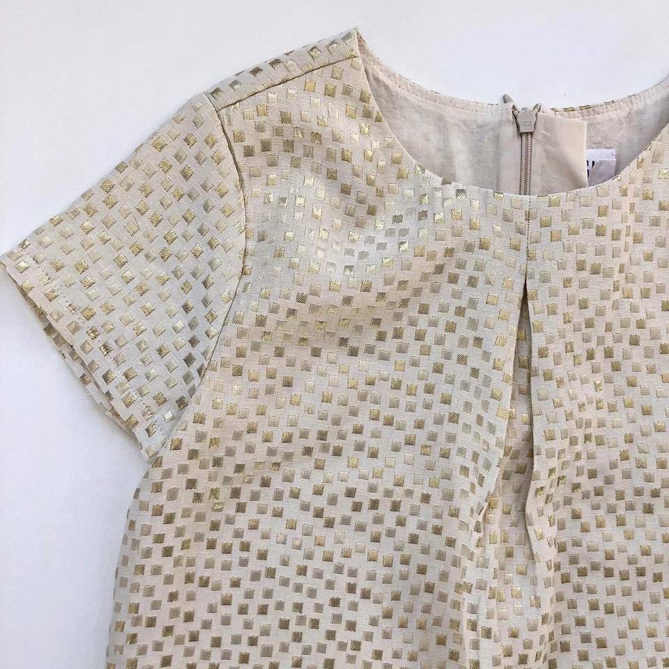 Vestido recto dorado manga corta Gap para niños y niñas talla XL Foto 3 de 4