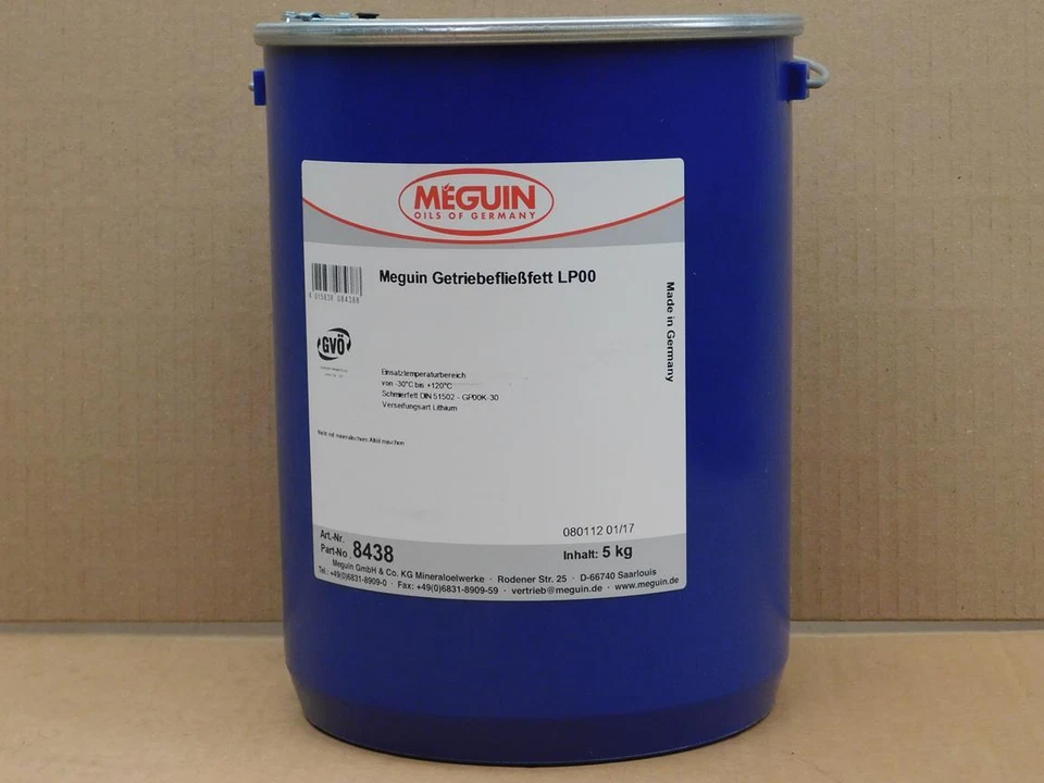 7,98€/kg Meguin Getriebefließfett LP00 5 kg mit Hochdruck / EP Zusätzen