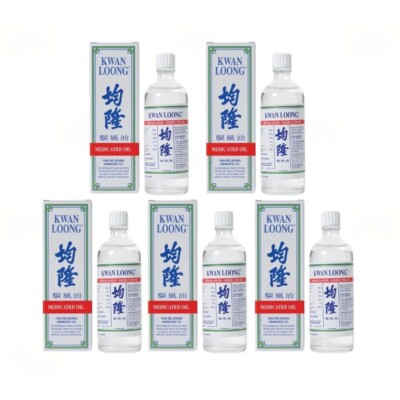 5 X Kwan Loong Medicated Oil 57ml with Menthol & Eucalyptus Oil Free Shipping
