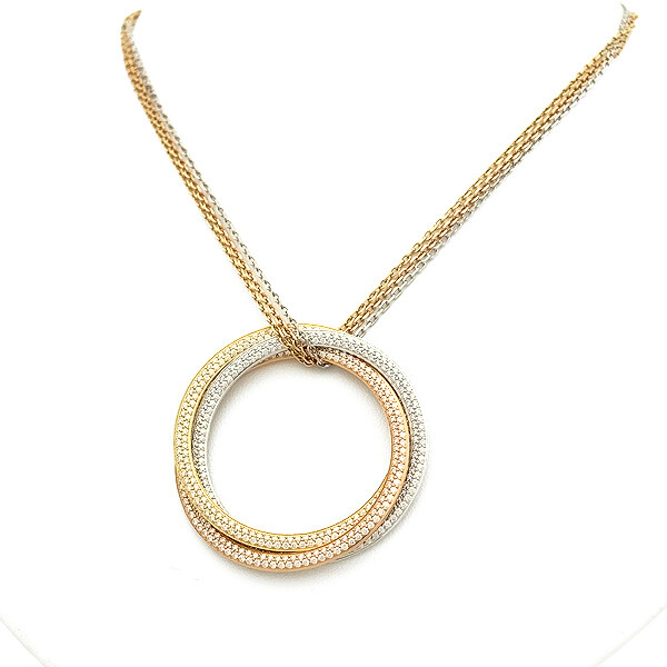 Cartier trinity トリニティ　ダイヤ necklace Trinity pendant, small model, half-paved