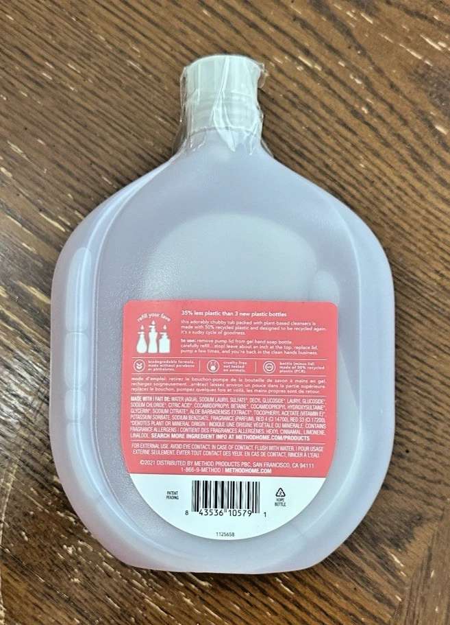 Repuesto de lavado de manos en gel Method, 34 oz., aroma a pomelo, botella de plástico Foto 2 de 2