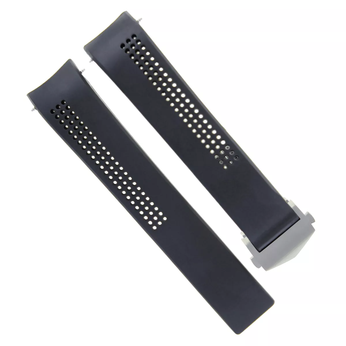 OROLOGIO 20 MM CINTURINO IN GOMMA CON FIBBIA PER TAG HEUER CARRERA CALIBRO NERO