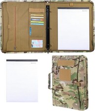 Tactical Outdoor Padfolio Binder with Zipper 25 Sheets A4 Paper 3-Ring Binder