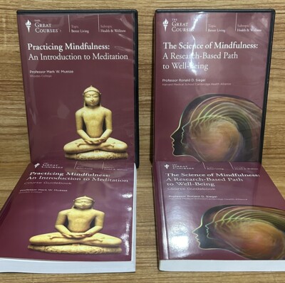 Practicing Mindfulness Intro to Meditation + Science Well-being (2 DVD COURSES)