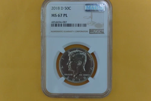 2018-D NGC MS67 PL MAC KENNEDY HALF DOLLAR RARE LABEL