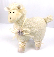 Vtg Russ Berrie  Co. Toy Plush Lamb Sheep Stuffed Animal Top White 7" Taiwan