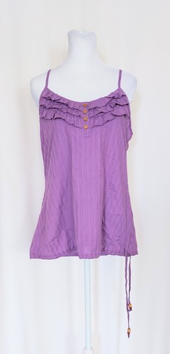 l.e.i. Spaghetti Strap Ruffle Vintage Tank Top Purple Size XL