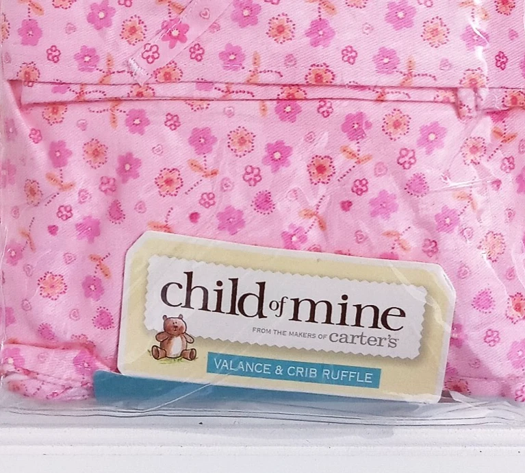 Carters Child of Mine Valance и Кроватка Комплект с Грубостями Розовый Цветочный Подарок Девочке НОВЫЙ - Изображение 3 из 4