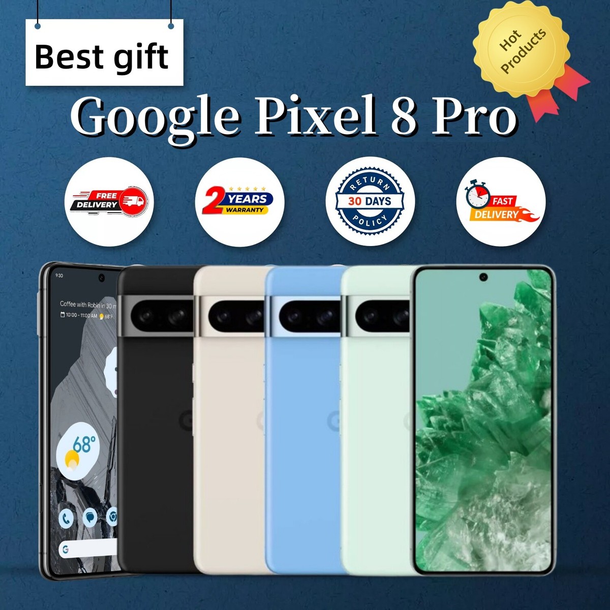 Google Pixel 8 Pro - 128 GB - Bay (Unlocked) for sale online