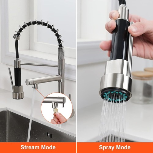 Ibergrif M22144A Wasserhahn Küche mit Ausziehbar Brause, Küchenarmatur mit Spira - Bild 6 von 6