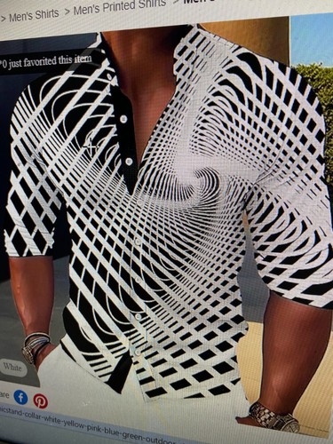 Men’s NWT OUKU GRAPHIC FASHION DESIGNER BLACK AND WHITE SHIRT SIZE XLARGE - Picture 5 of 12