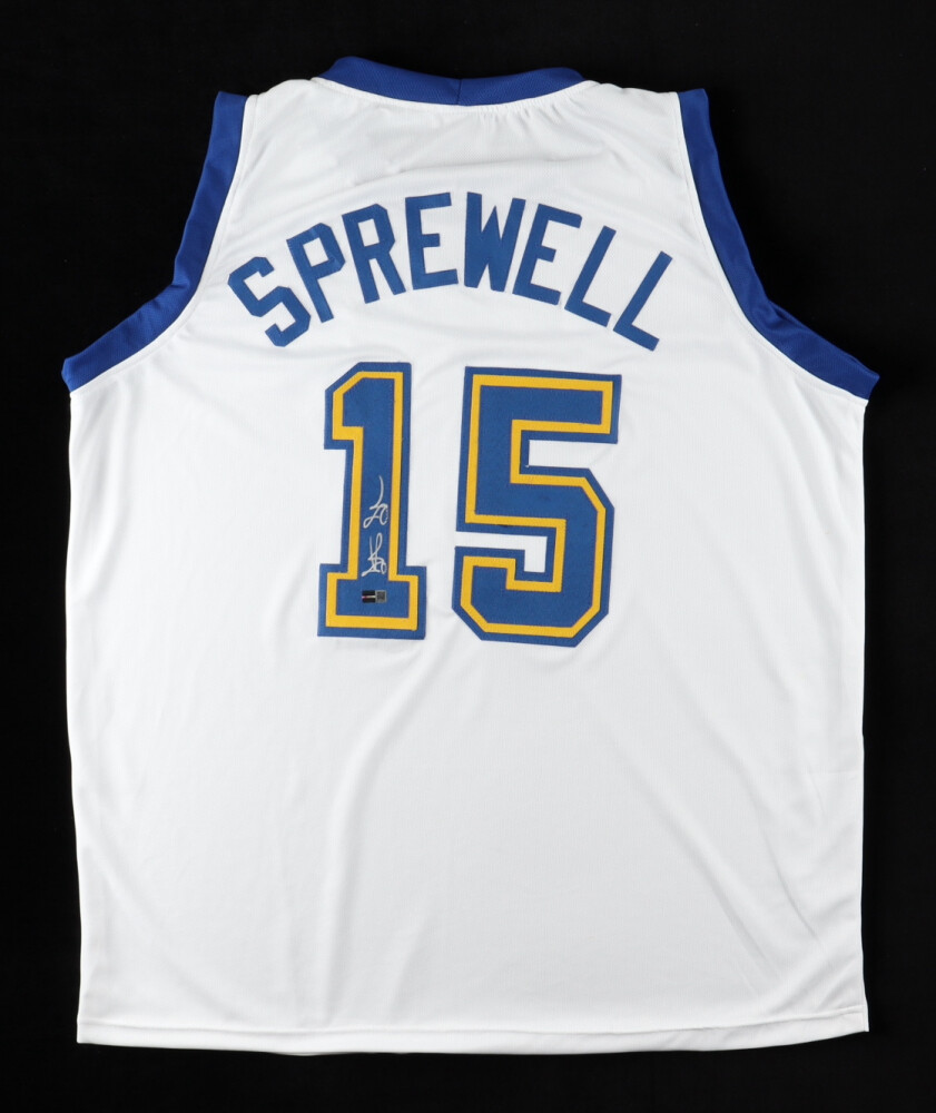 NBA WARRIORS Sprewell スプリューウェル　ユニフォーム Latrell Sprewell Signed Golden State Warriors Jersey