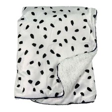 Baby Fleece Blanket Newborn Toddler| 75x100cm | Pram Cot Moses | Black Spots 