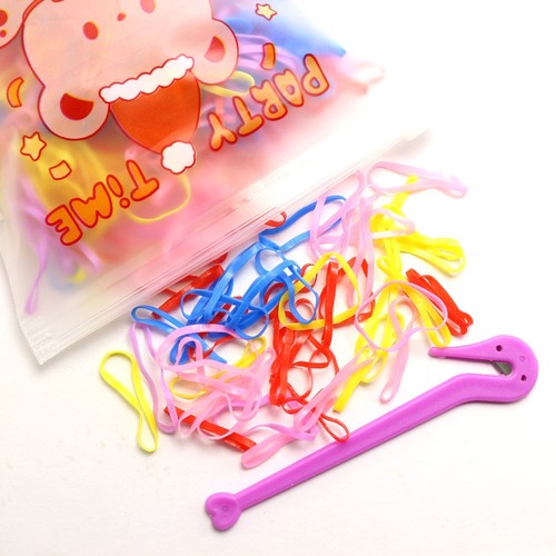 300 Stück Elastische Gummi Starke Haargummis Band Zöpfe TPU Band mit Entferner Schneider - Bild 1 von 13
