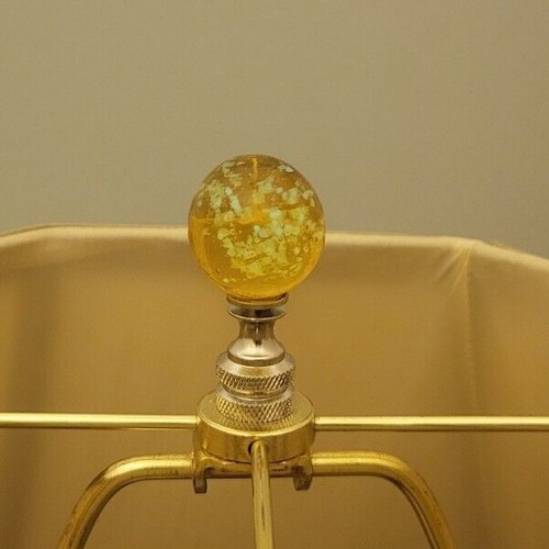 Glow In The Dark Speckled Glass 1" Ball Lamp Finial Brass/Nickel