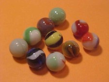 Lot of 10 Vintage Glass Marbles