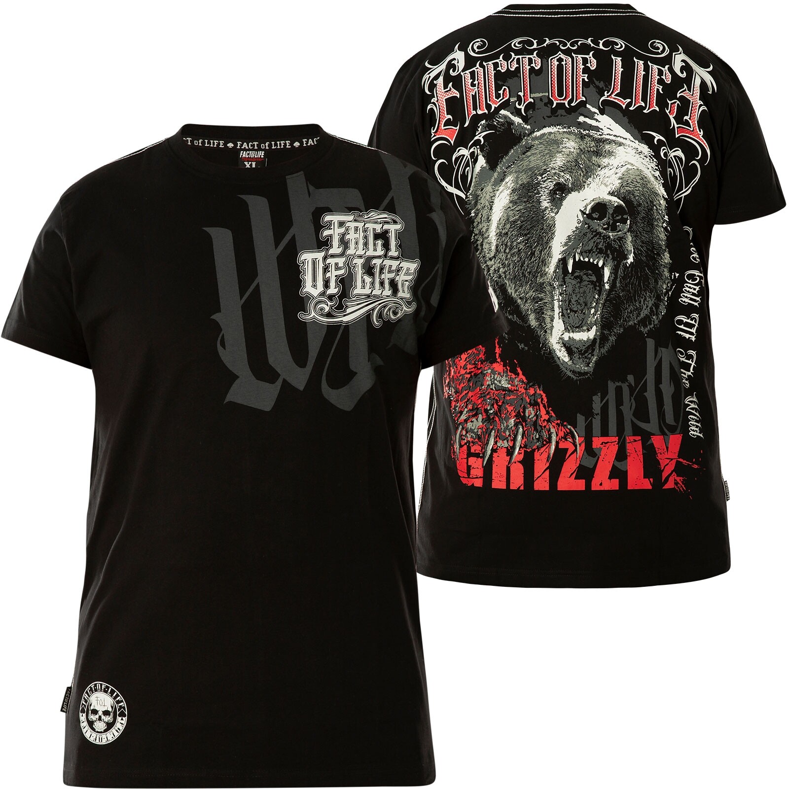 Футболка FACT OF LIFE Grizzly TS-65 Черные футболки Schwarz 4590₽