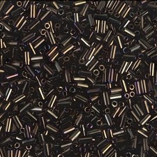 Miyuki Bugle Beads Size 1, 3x1.5mm Metallic Brown Iris 19 Gram Tube