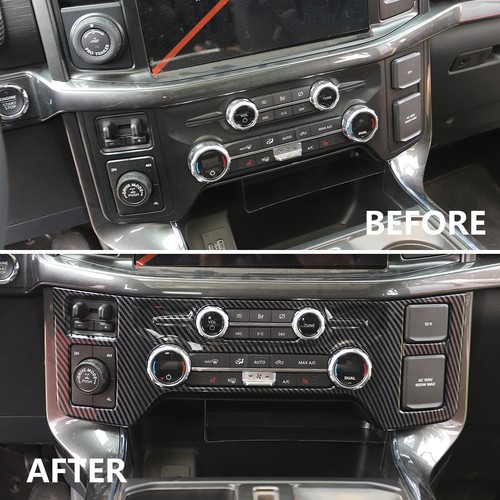 For 2021 Ford F150 F-150 ABS Carbon Fiber Central Control A/C Panel Cover Tirm - Picture 2 of 7