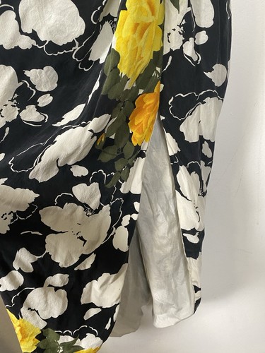 Vintage 1980's Cleopatra Brand Floral Dress Chiffon Deep Vneck Back Size Small - Picture 3 of 15