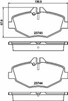Hella 8DB 355 018-731 Bremsbelagsatz, Scheibenbremse FüR MERCEDES-BENZ