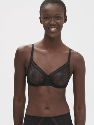NEW! $130 SIMONE PERELE 12S324 COMETE SEAMLESS UNDERWIRE BRA BLACK SZ 32C